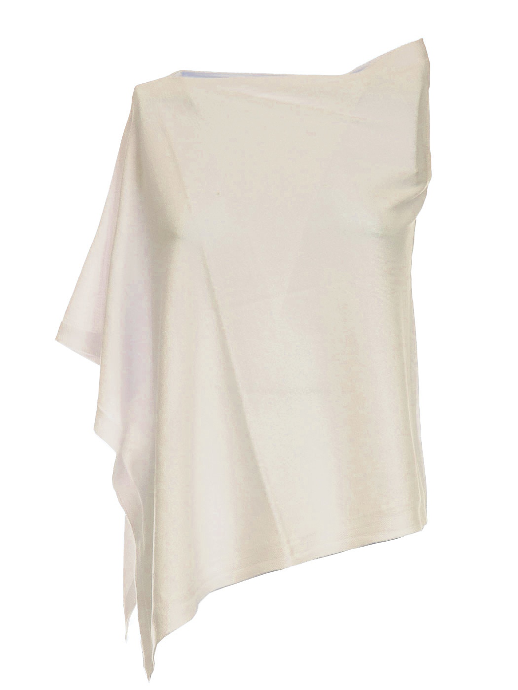 PONCHO MISTO COTONE, ONE SIZE - ECRU